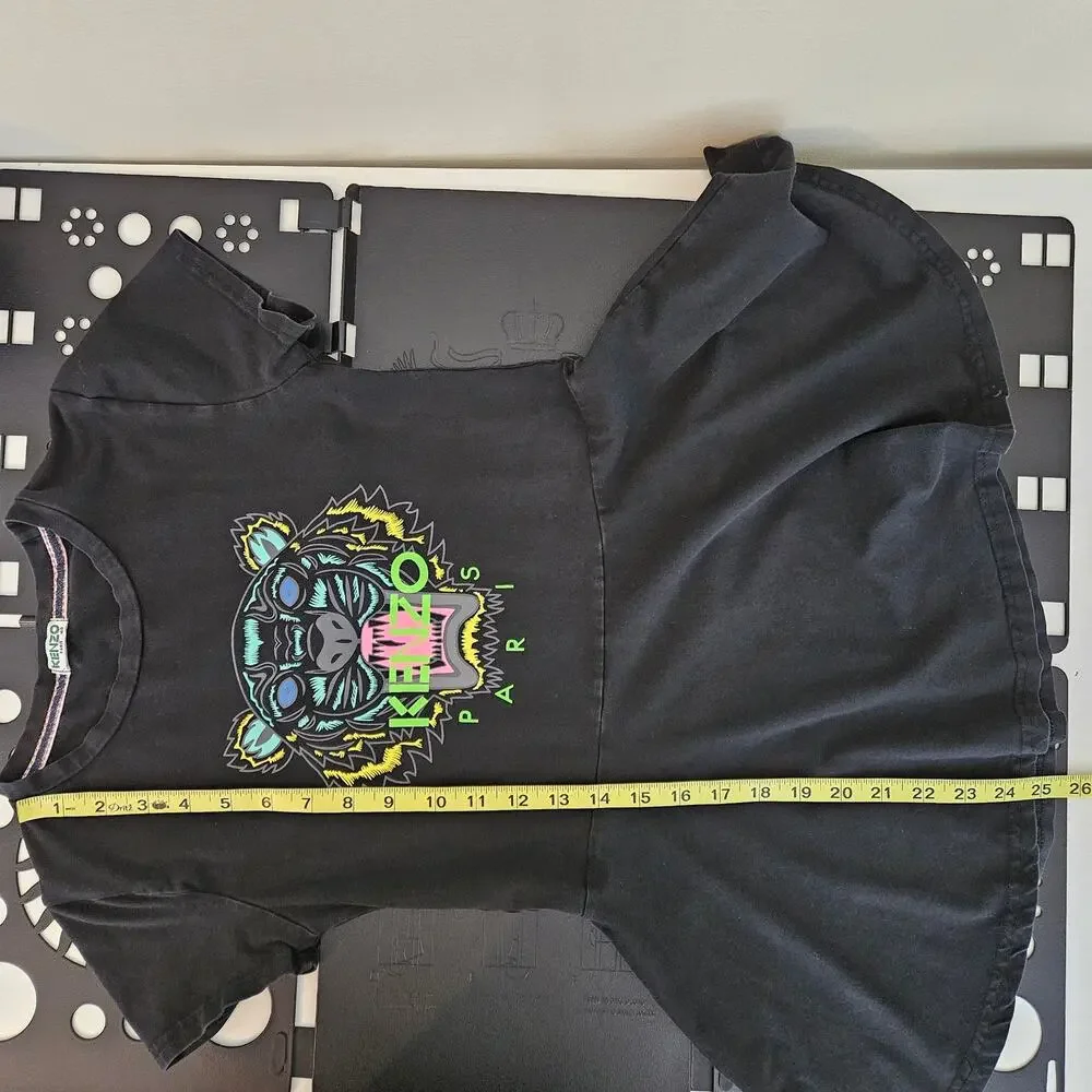 Kenzo Tiger Motif Girl's‎ Jersey Black Dress Sz 12 | FLAWS | PLAY CONDITION